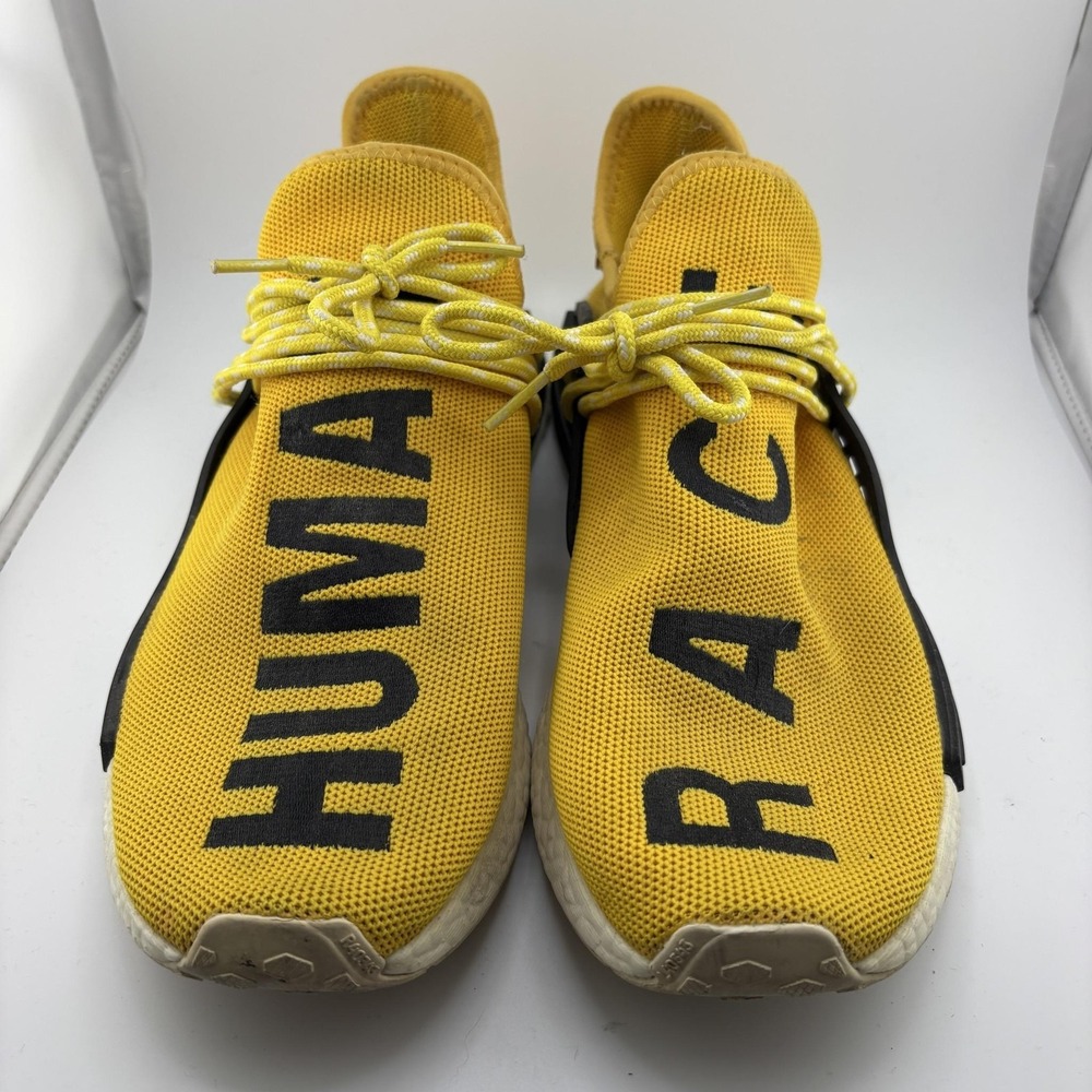 Adidas Pharrell Human Race NMD Mens 11 Yellow Boost Sneakers Athletic Casual